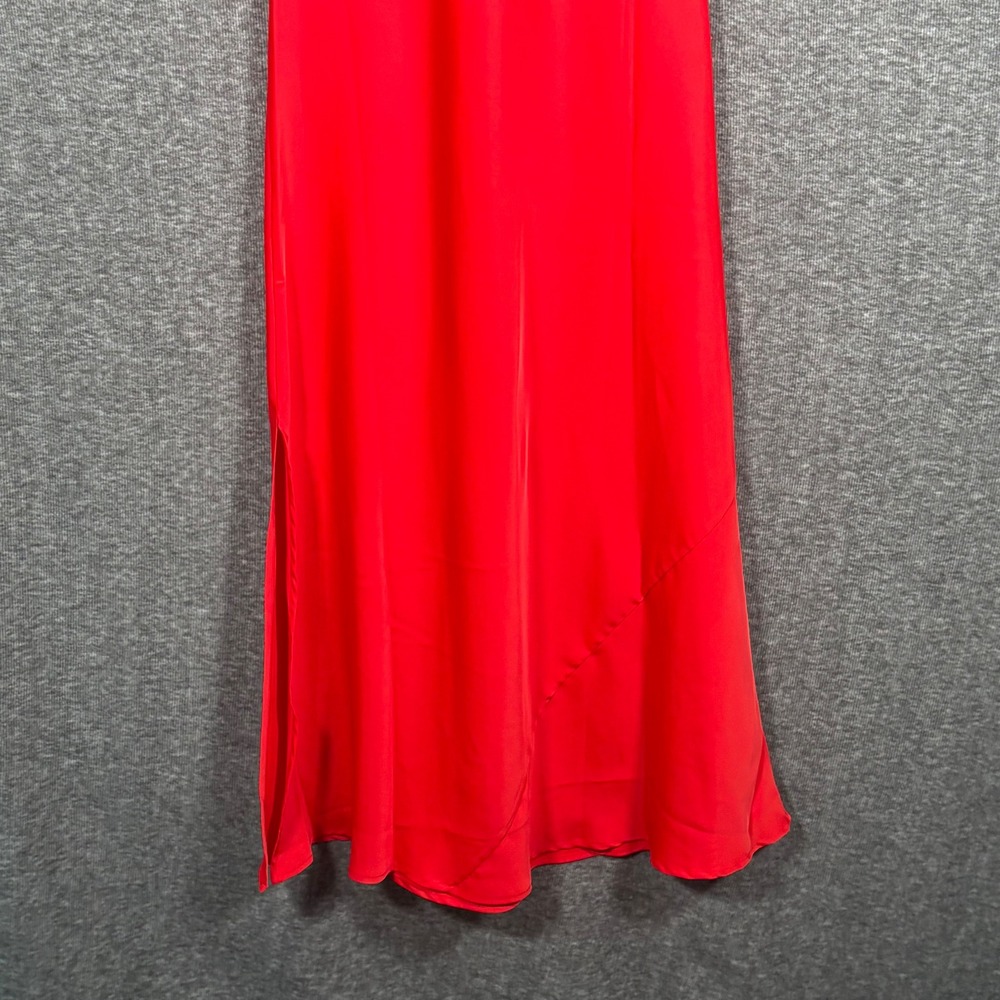 ROMY The Brand Alexis Dress Red V-Neck Ruched Bust Sleeveless Maxi Womens Medium - Picture 10 of 13